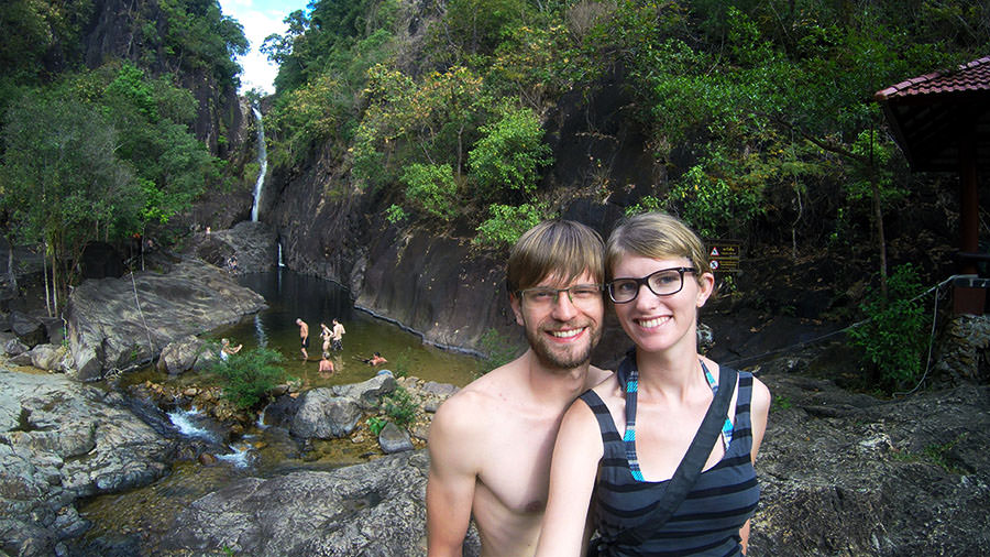 Selfie am Klong Plu Wasserfall