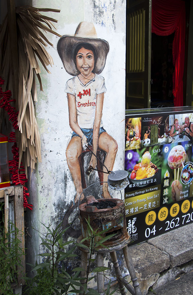 Straßenkunst in der Cannon Street von Penang