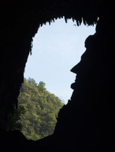 Kontur des Kopfes von Abraham Lincoln in der Höhle "Deer Cave"