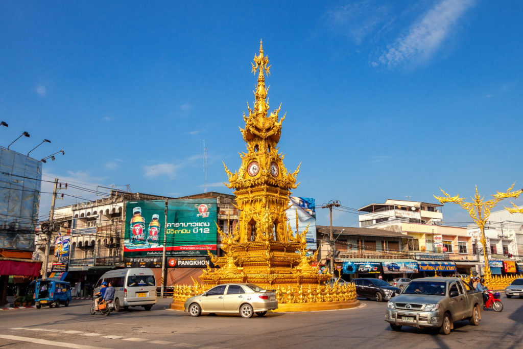Der goldene Clock Tower von Chiang Rai